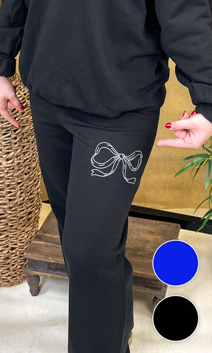 Simple Bow Graphic Sweatpants