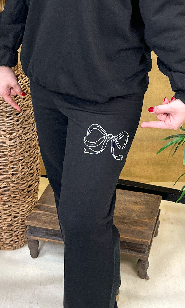 Simple Bow Graphic Sweatpants