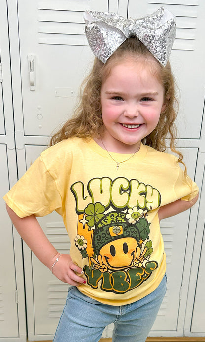 Smiley Lucky Vibes Youth Graphic T-Shirt