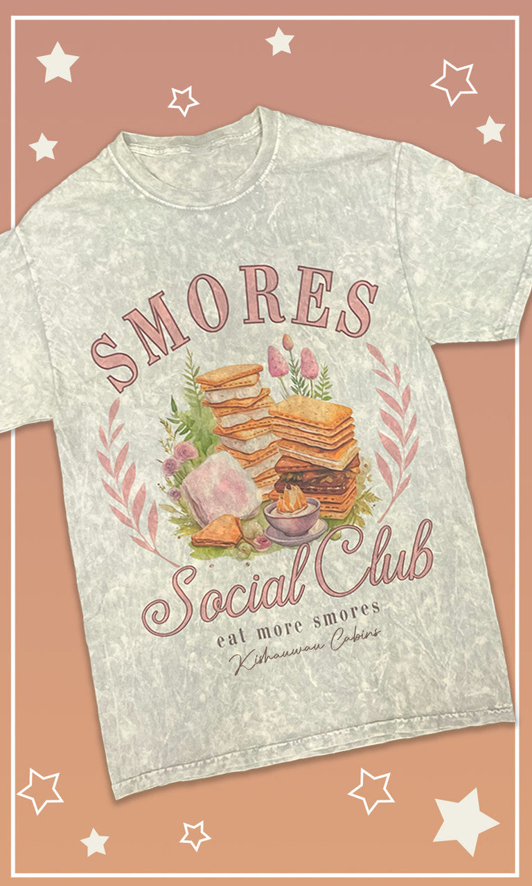 Smores Social Club Custom Mineral Washed Graphic T-Shirt