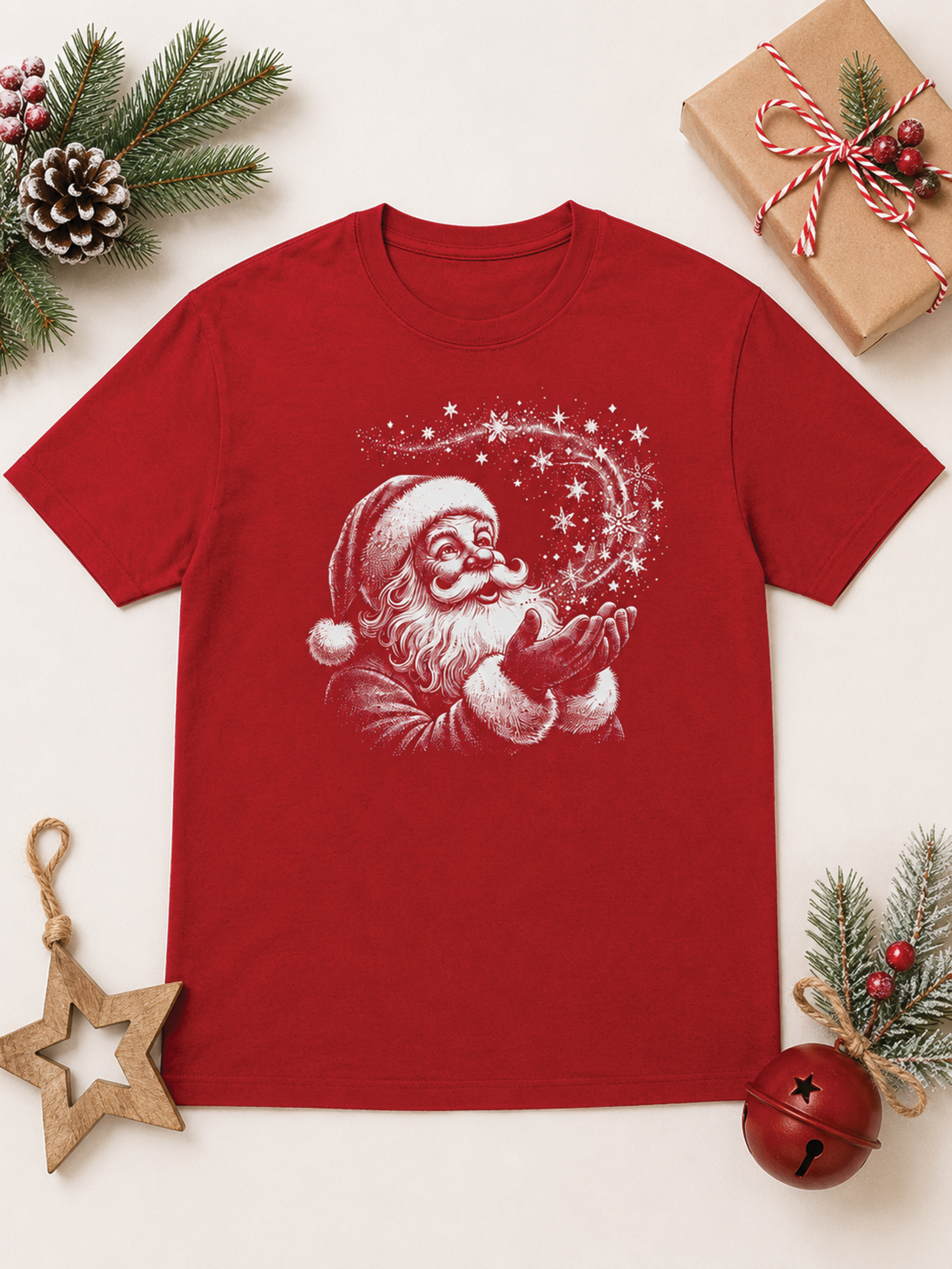Snowflake Santa Christmas Pigment Washed T Shirt – Sugar Stitch Wholesale