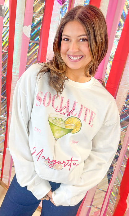 Socialite Custom Drink Club Rhinestone Graphic Sweatshirt