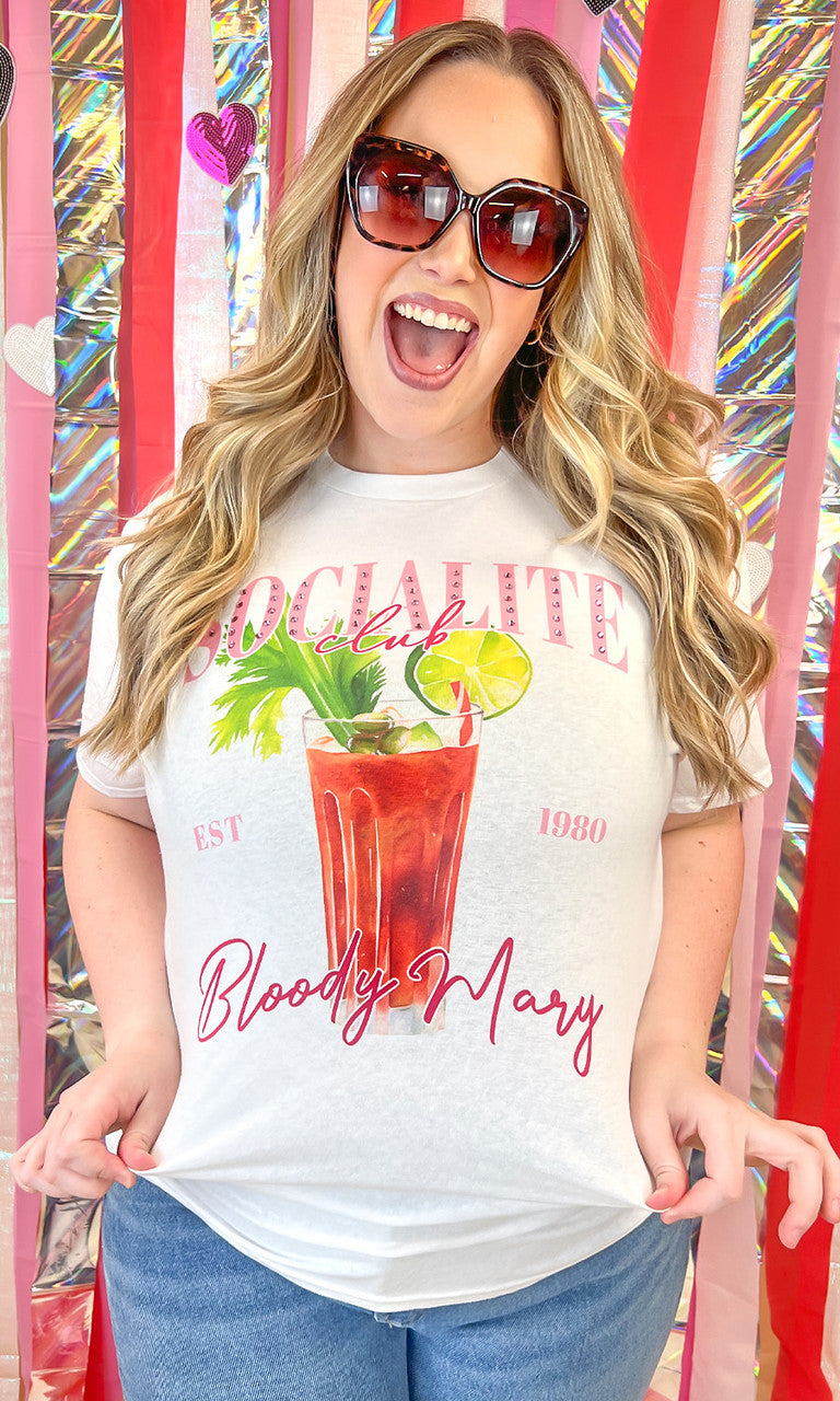 Socialite Drink Club Rhinestone Graphic T-Shirt