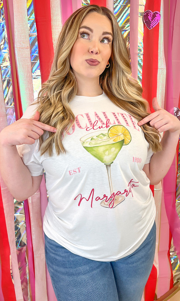 Socialite Drink Club Rhinestone Graphic T-Shirt