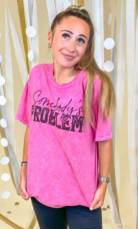 Somebody's Problem Mineral Washed Graphic Shirt