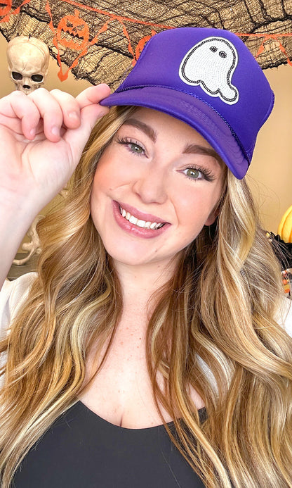 Sparkle Ghost Sequin Trucker Hat