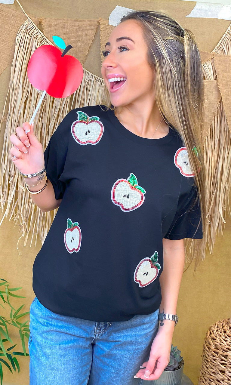 Sparkle Sequin Fruit Graphic T-Shirt
