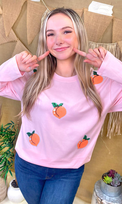 Sparkle Sequin Fruit Graphic Long Sleeve T-Shirt