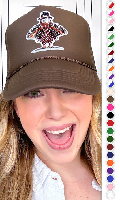 Sparkle Turkey Sequin Trucker Hat