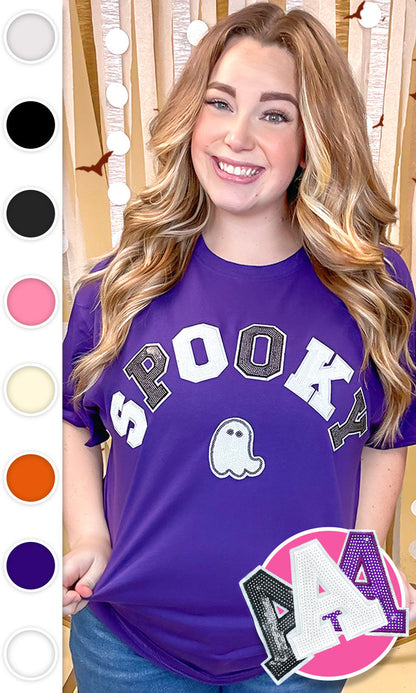 Spooky with Ghost Sequin Graphic T-Shirt