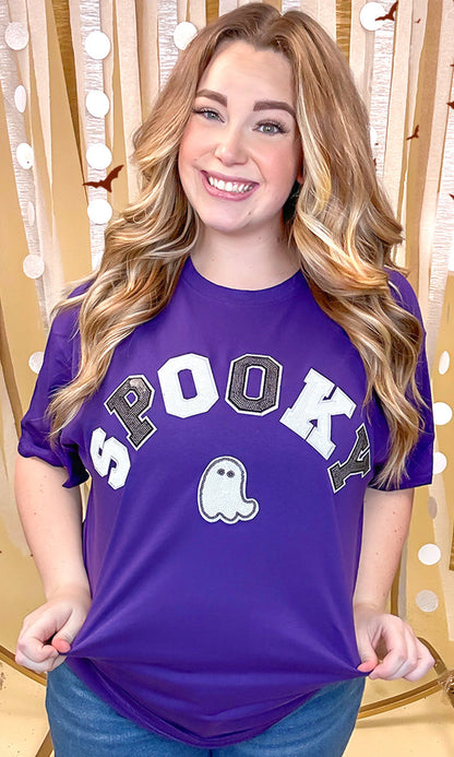 Spooky with Ghost Sequin Graphic T-Shirt