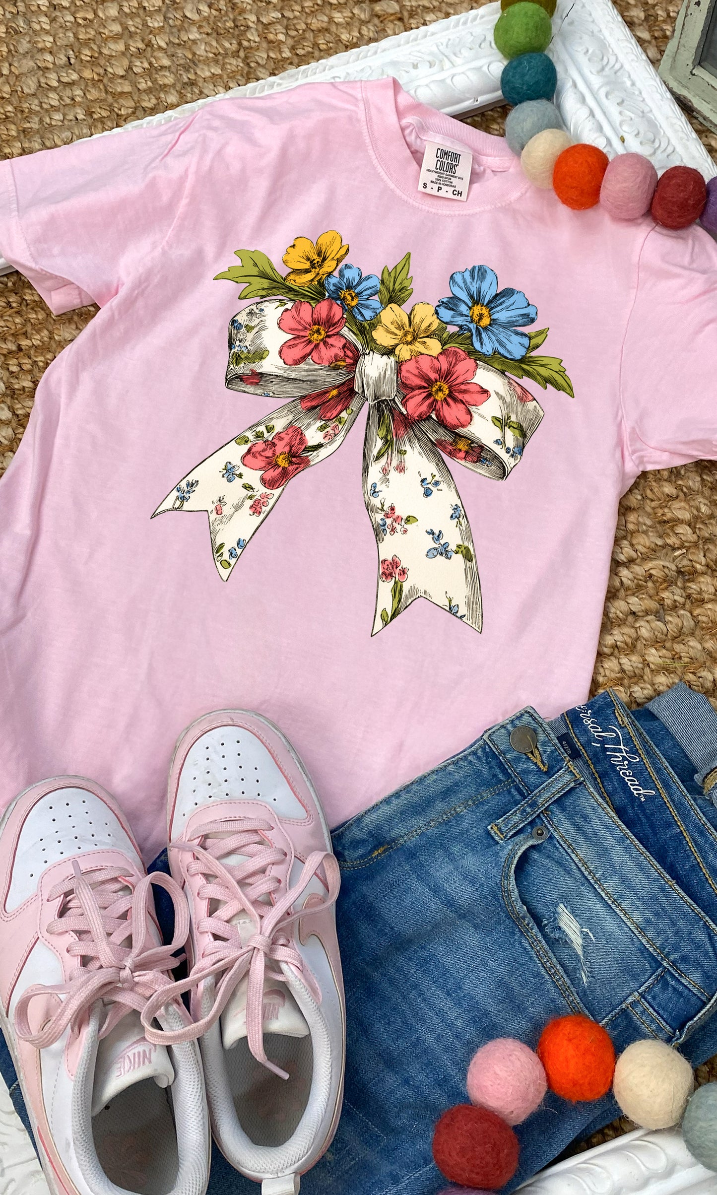 Spring Bow Graphic Comfort Color T-Shirt