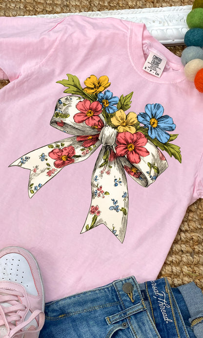 Spring Bow Graphic Comfort Color T-Shirt