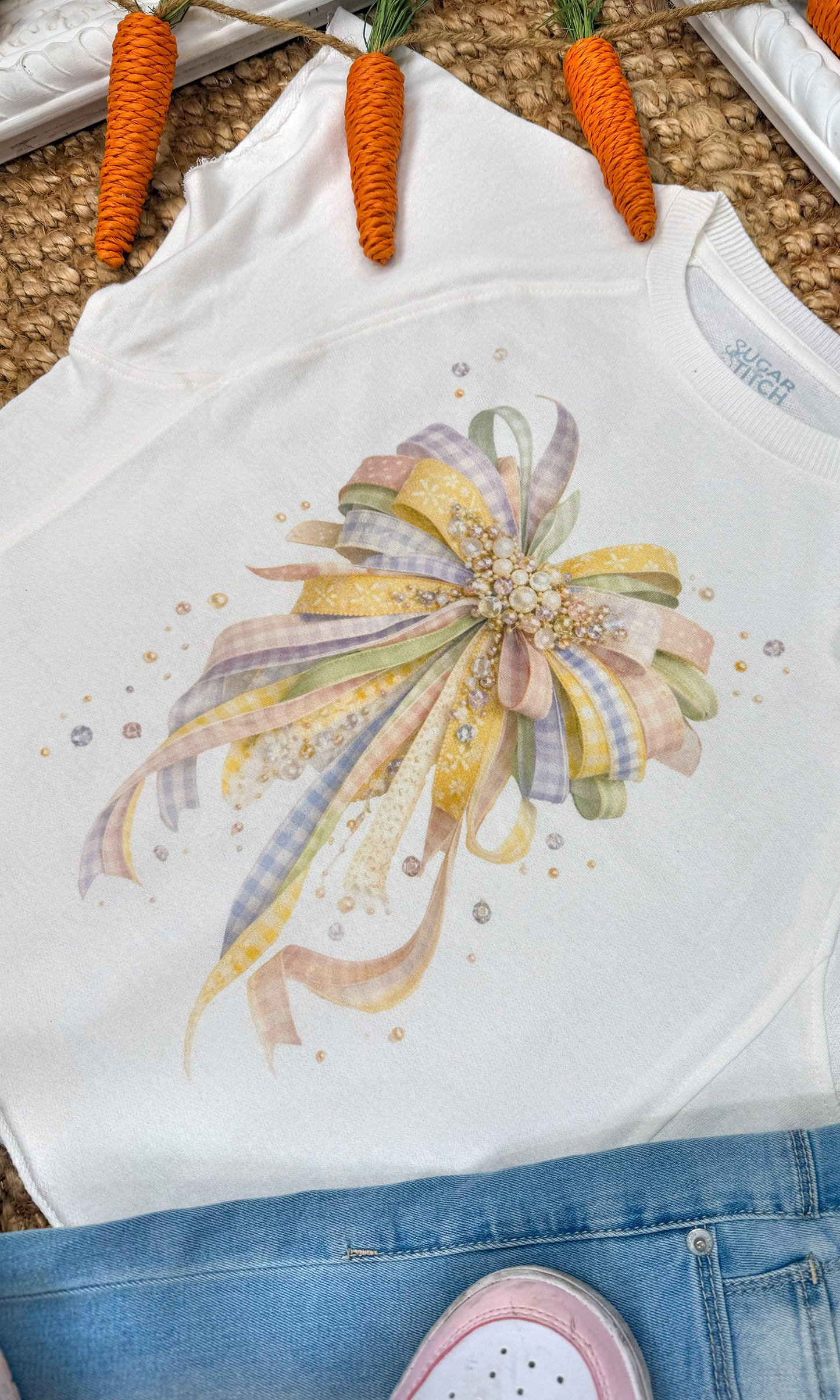 Spring Ribbon Bow Edgy Graphic Shirt