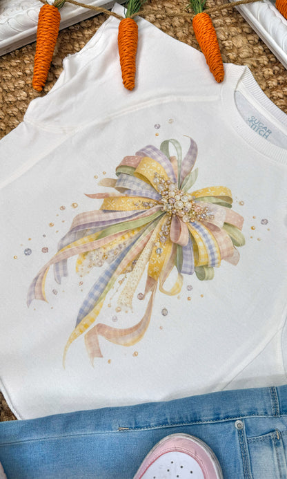 Spring Ribbon Bow Edgy Graphic Shirt