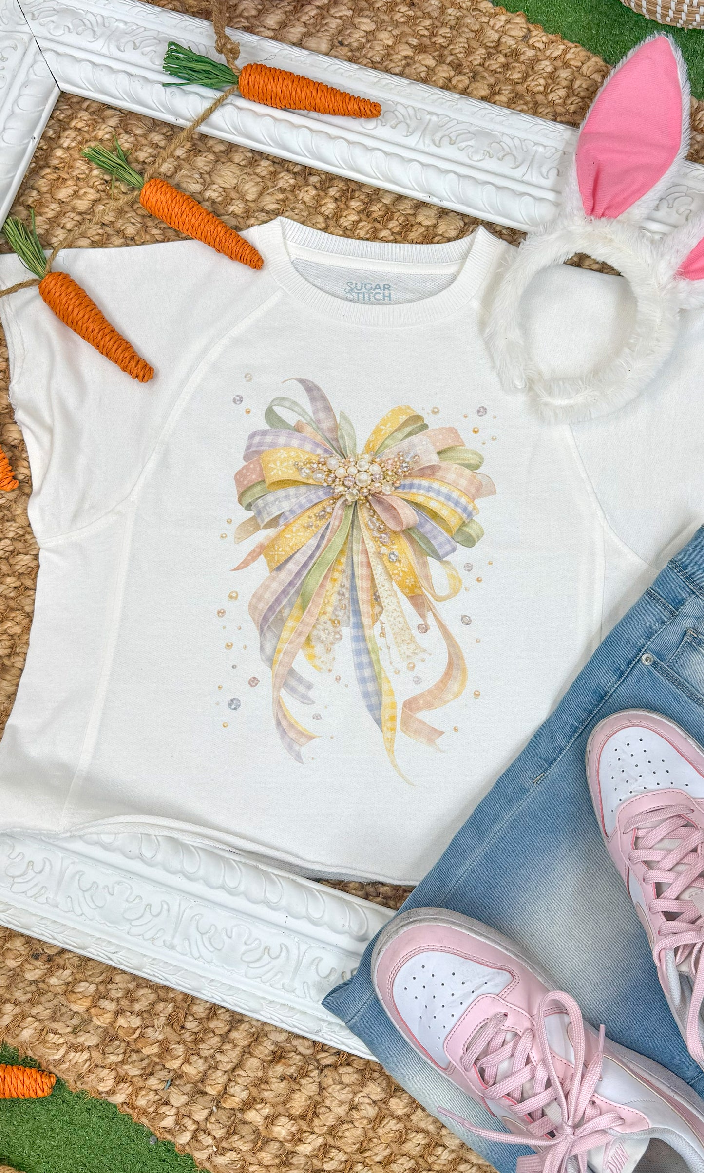 Spring Ribbon Bow Edgy Graphic Shirt