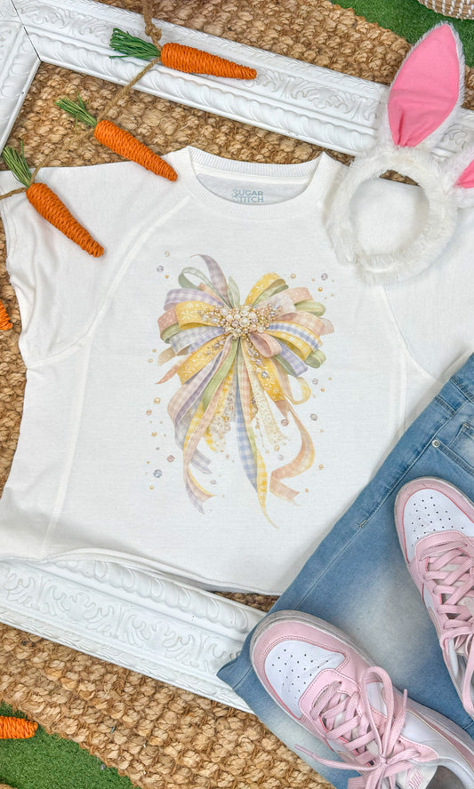 Spring Ribbon Bow Edgy Graphic Shirt