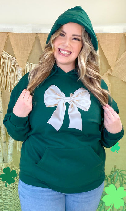 St Patricks Day Satin Bow Graphic Hoodie