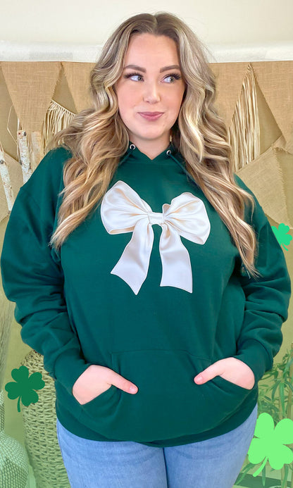 St Patricks Day Satin Bow Graphic Hoodie