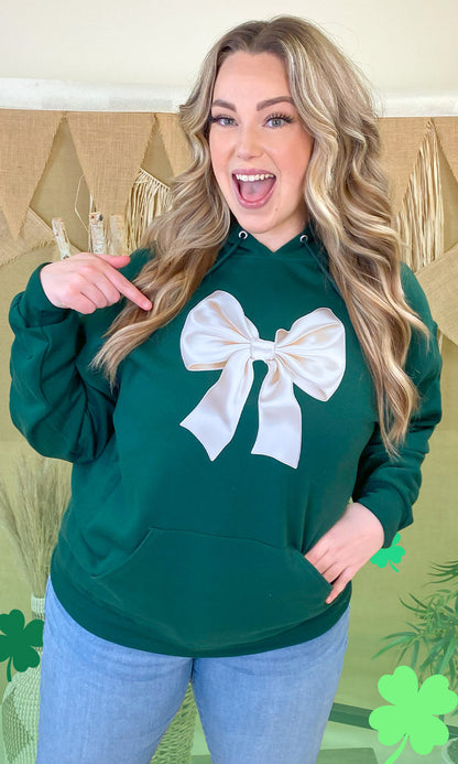 St Patricks Day Satin Bow Graphic Hoodie