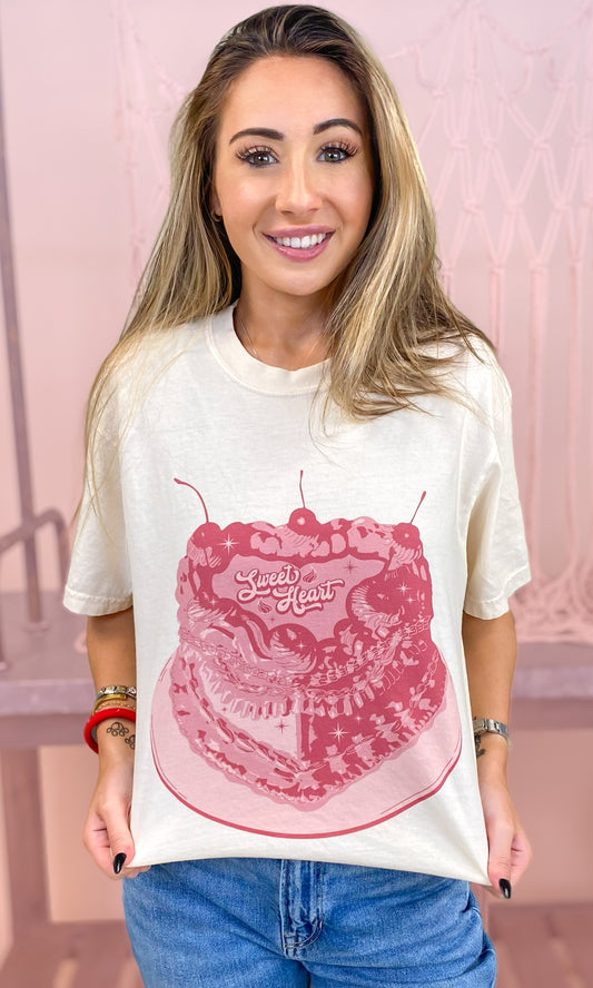 Sweetheart Cake Graphic Comfort Color T-Shirt