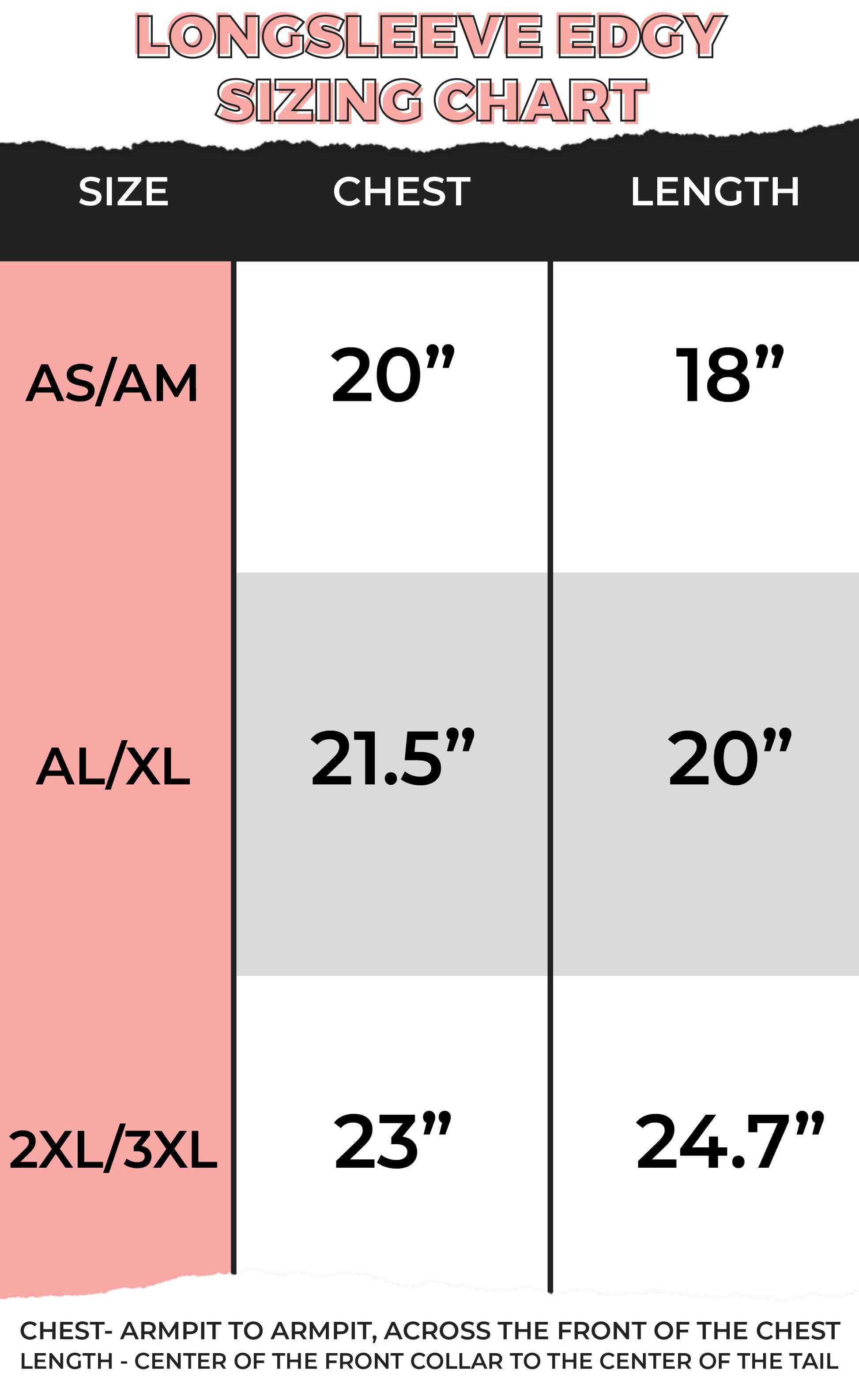 Santa Christmas Sequin Long Sleeve Edgy Graphic Shirt sizing chart for the perfect festive fit this holiday season.