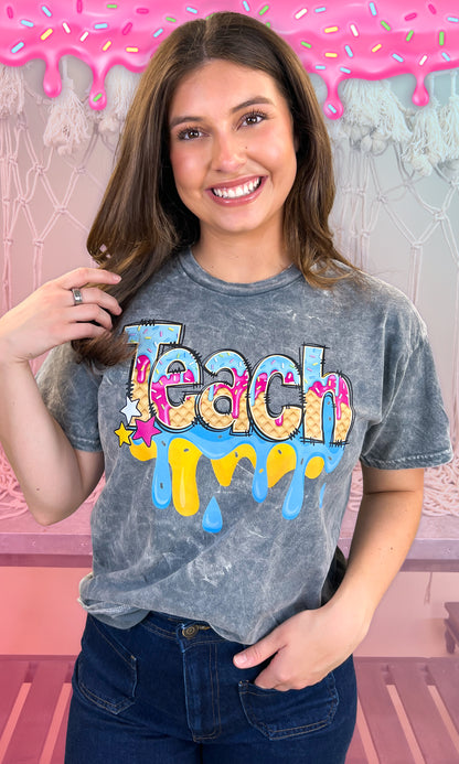 Teach Drip Mineral Washed Graphic Shirt