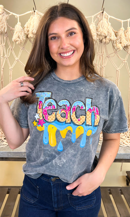 Teach Drip Mineral Washed Graphic Shirt