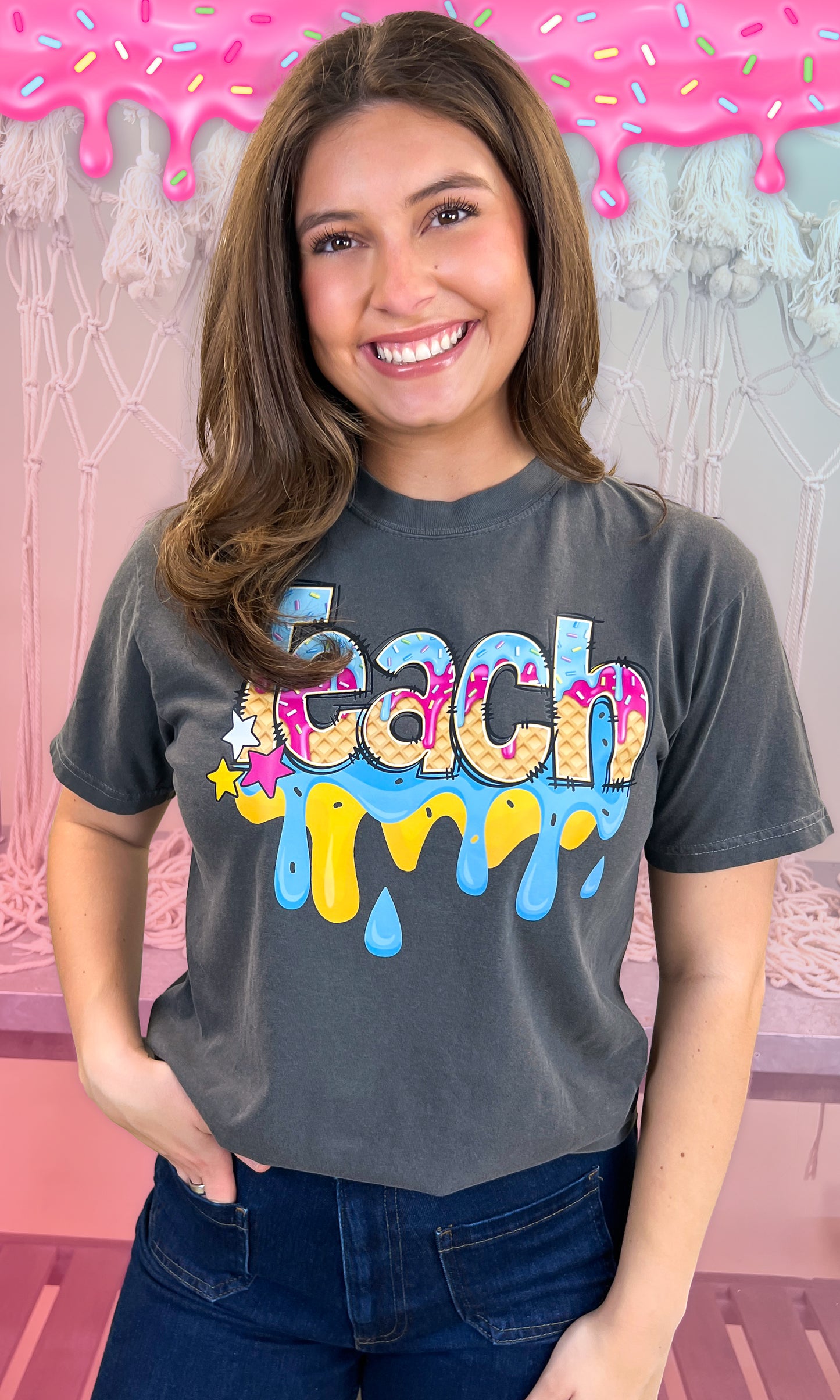 Teach Drip Comfort Color Graphic T-Shirt