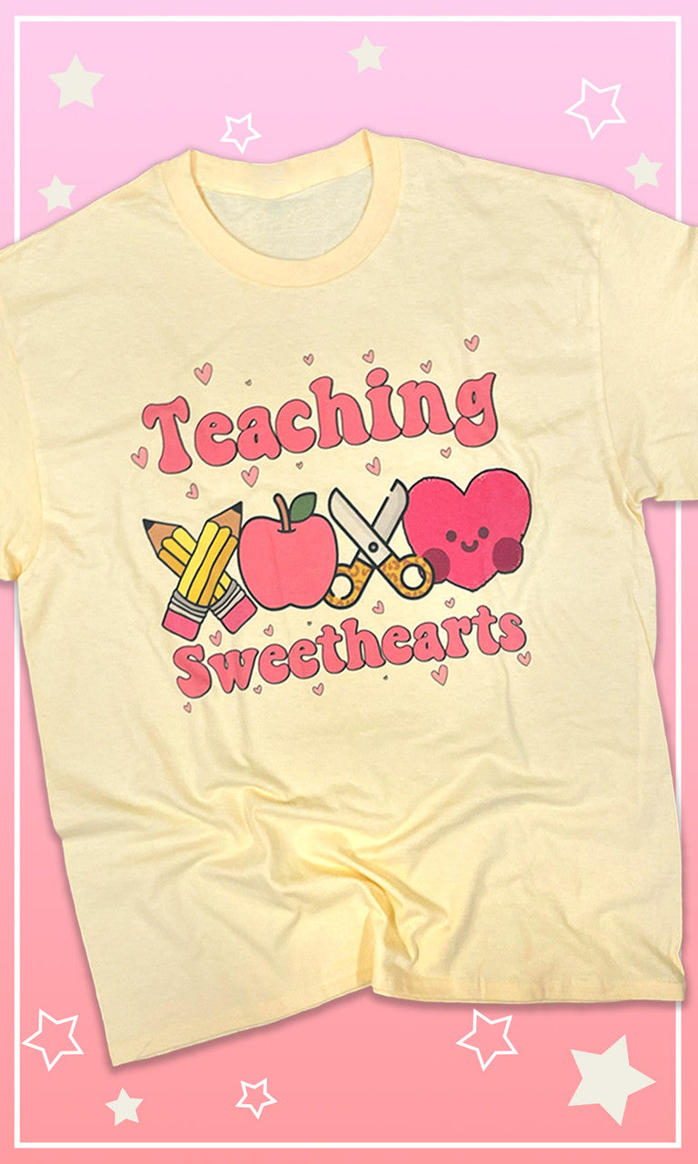 Teaching Sweethearts Valentine Pencil Graphic T-Shirt