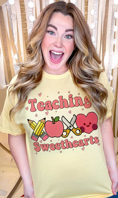 Teaching Sweethearts Valentine Pencil Graphic T-Shirt