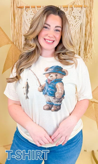 Teddy Bear Fisherman Graphic