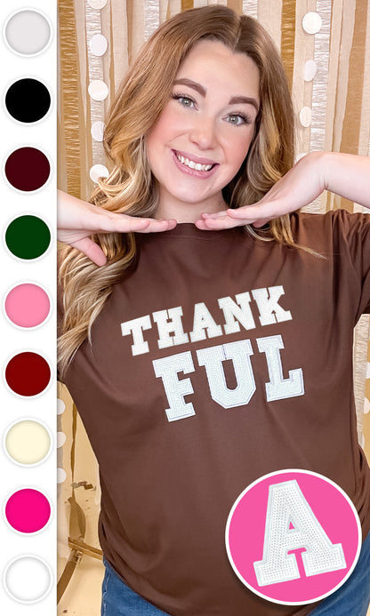 Thankful Sequin Graphic T-Shirt