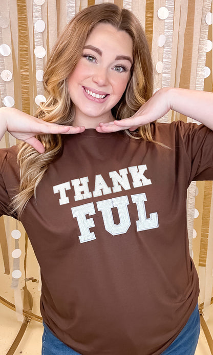 Thankful Sequin Graphic T-Shirt