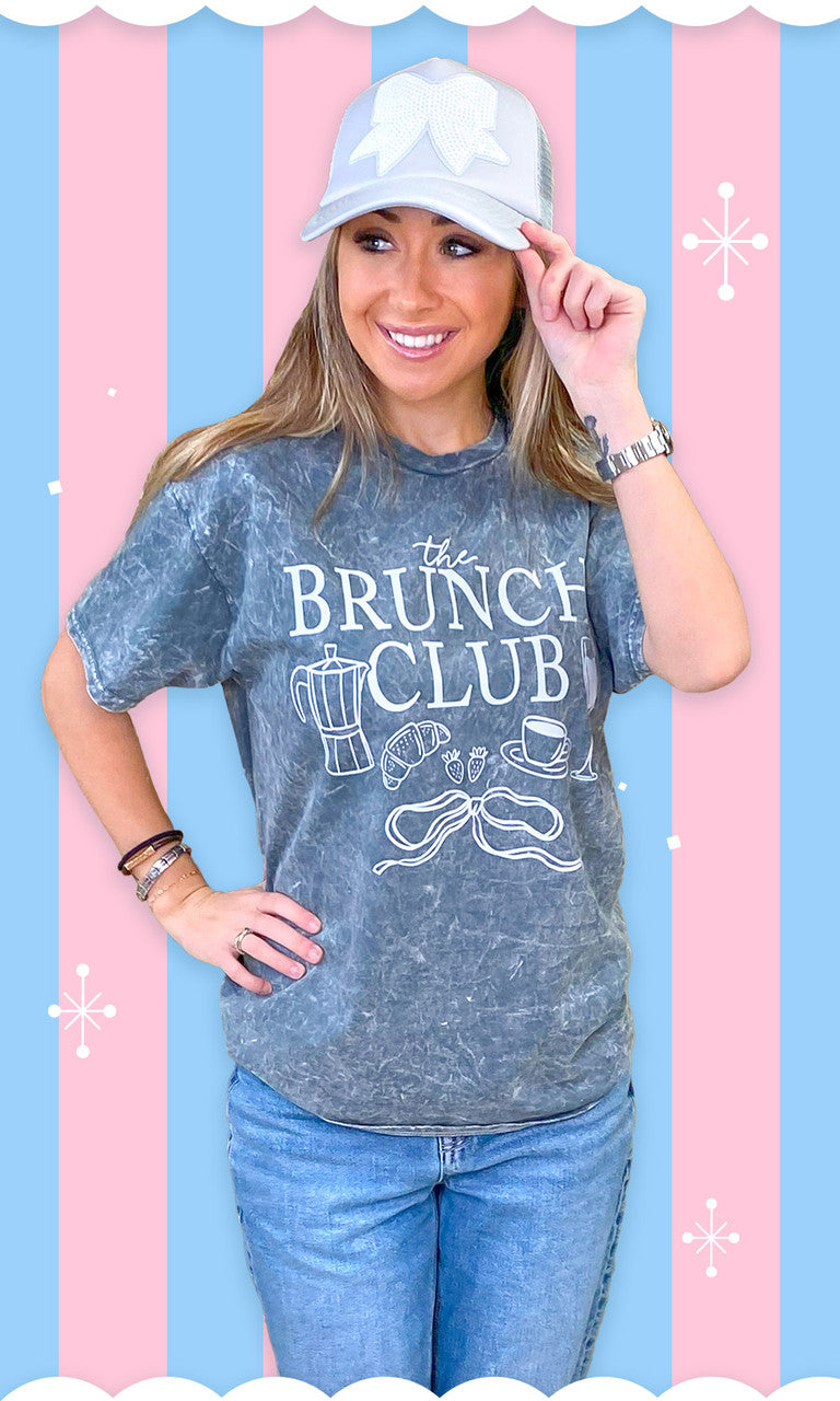 The Brunch Club Doodle Mineral Washed Graphic T-Shirt