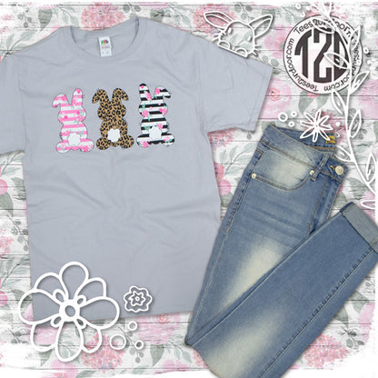 Three Trendy Bunnies Easter T-Shirt