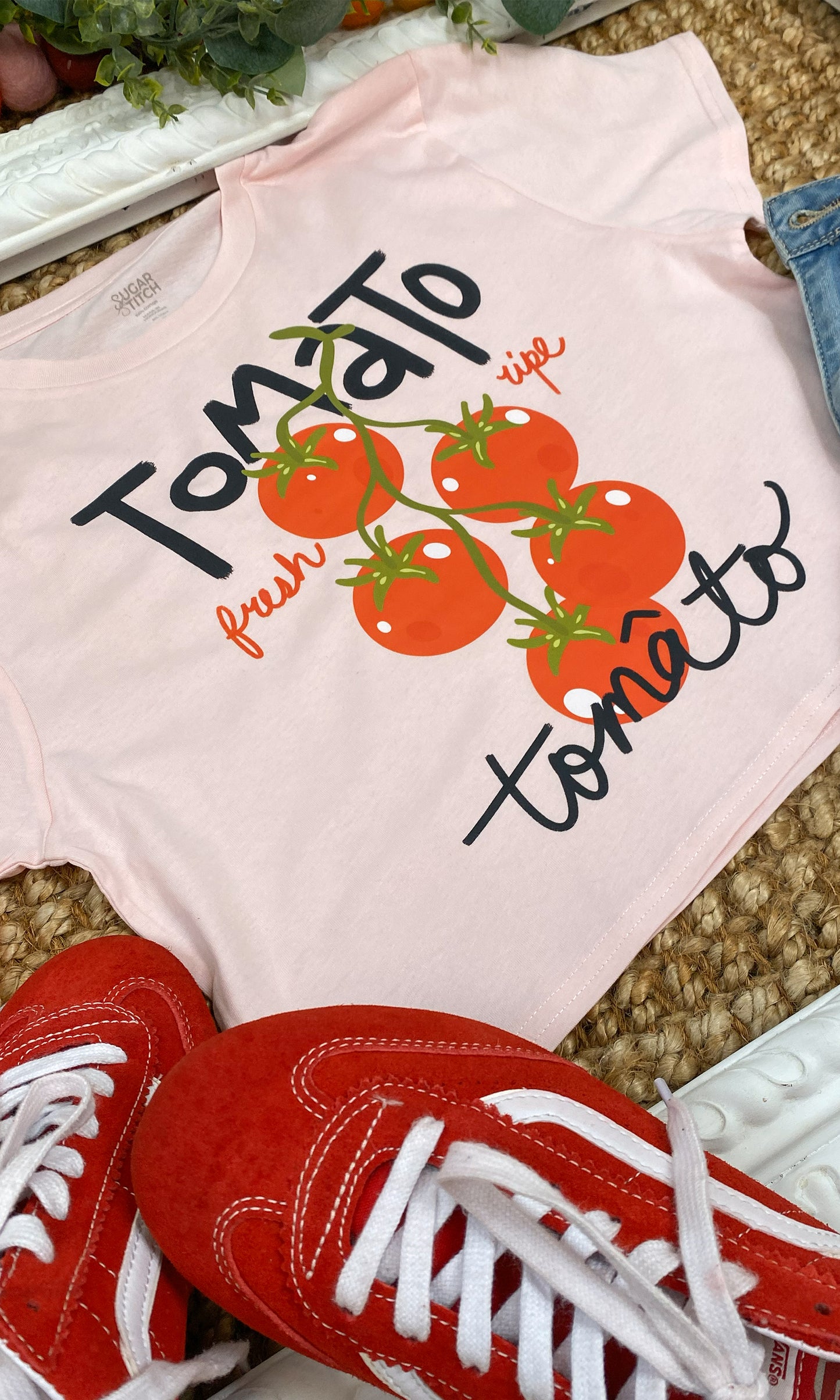 Tomato Tomato Graphic Crop Top Shirt