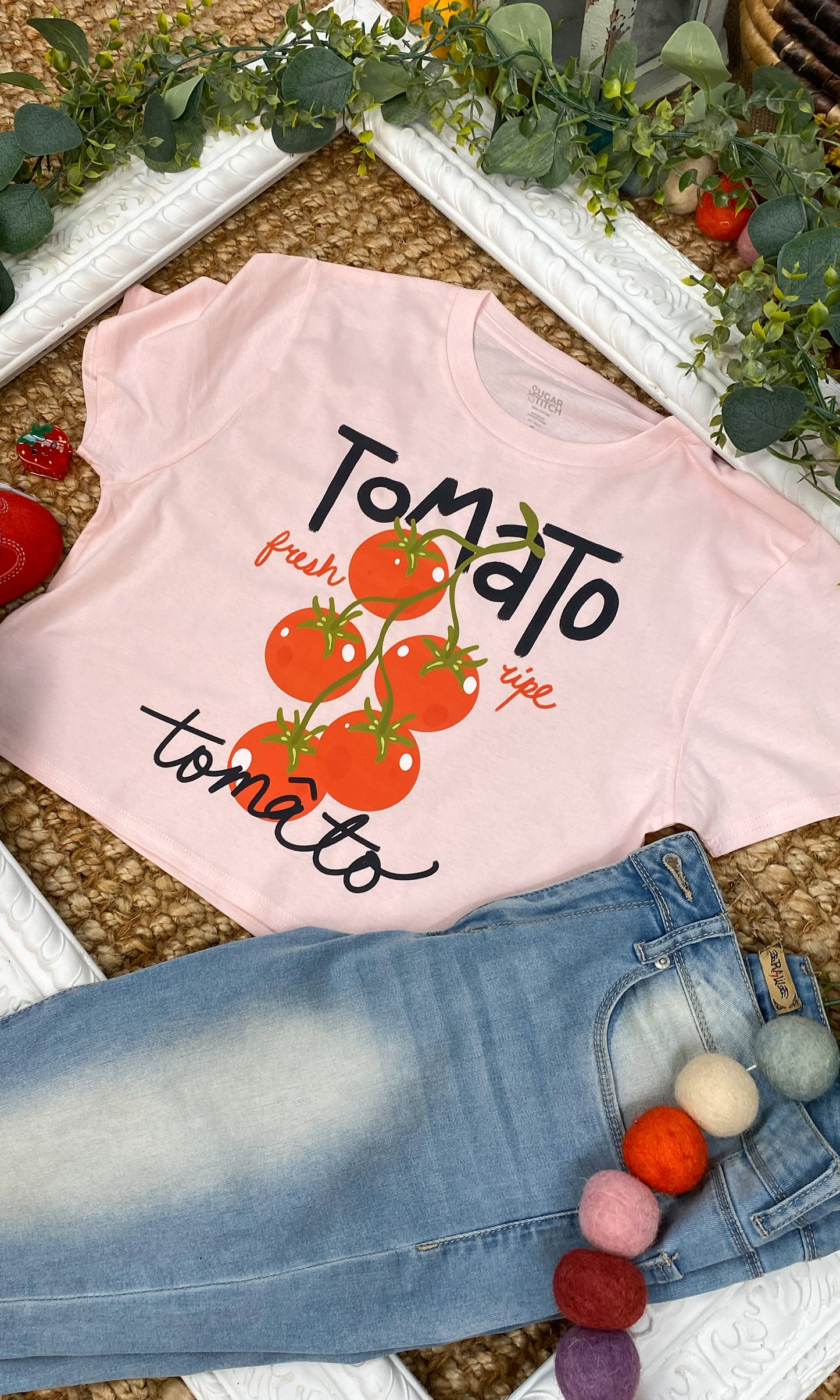 Tomato Tomato Graphic Crop Top Shirt