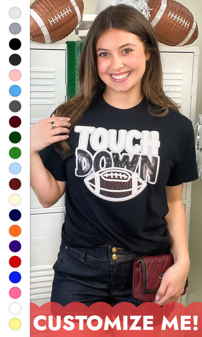 Touch Down Large Sequin Graphic T-Shirt