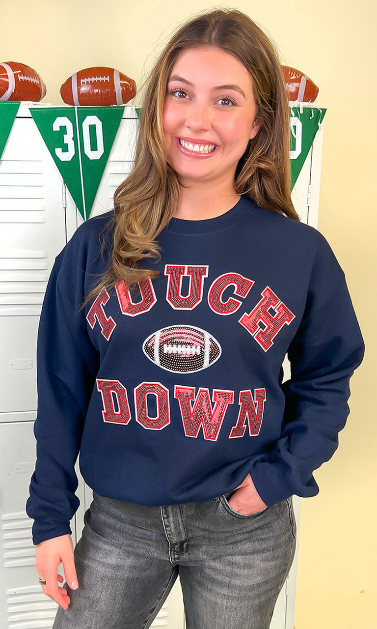 Touch Down Sequin Graphic Sweatshirt