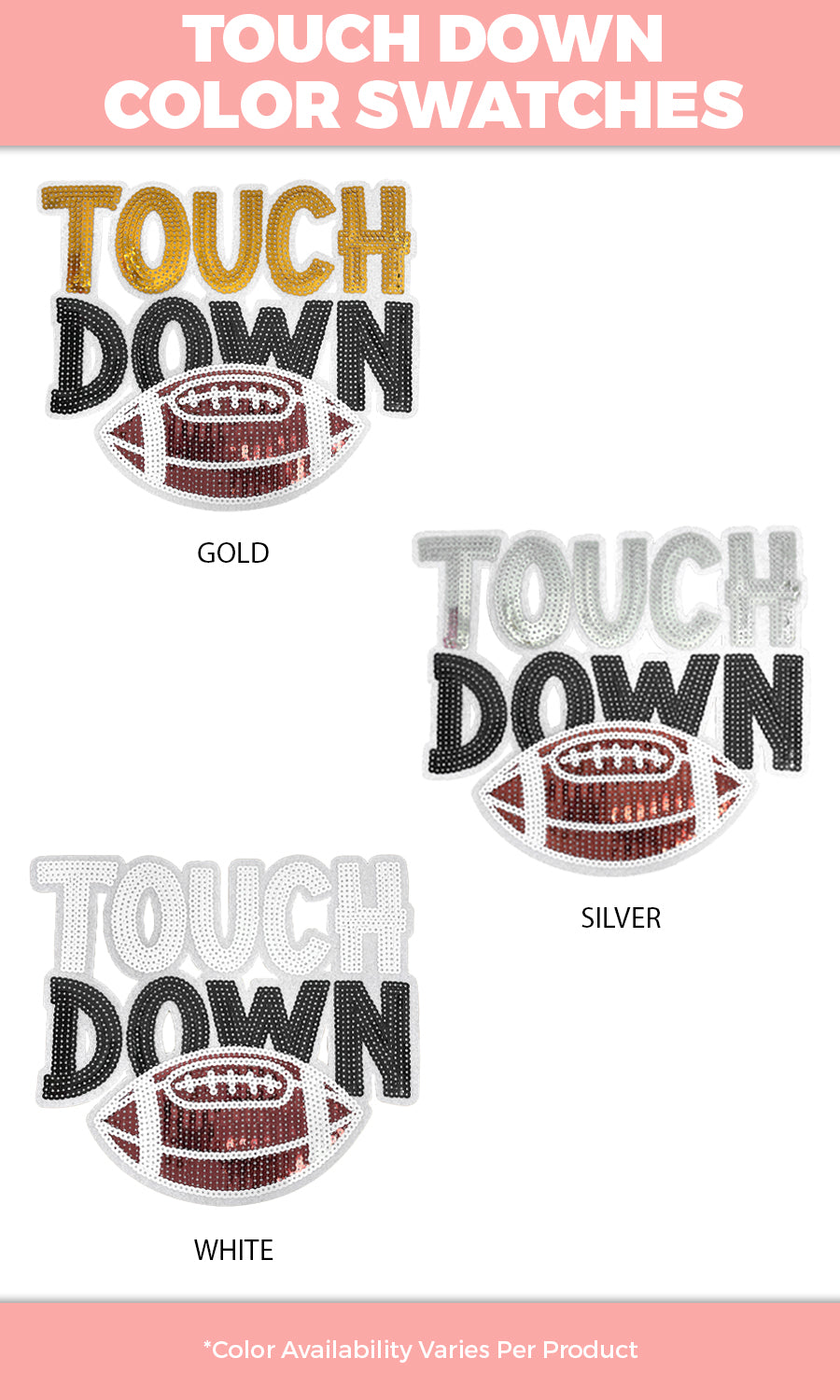 Touch Down Large Sequin Graphic T-Shirt