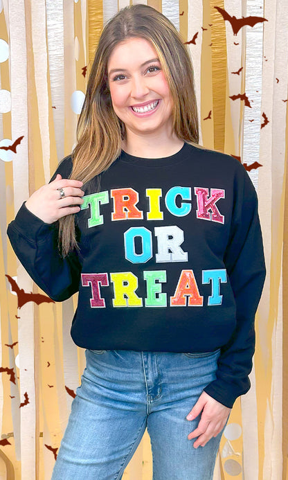 Trick or Treat Sequin Graphic Sweatshirt