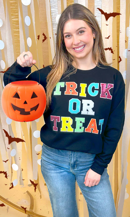 Trick or Treat Sequin Graphic Sweatshirt