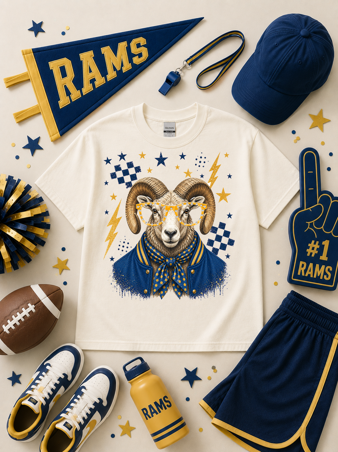 Varsity Specs Rhinestone Custom Spirit Graphic T-Shirt