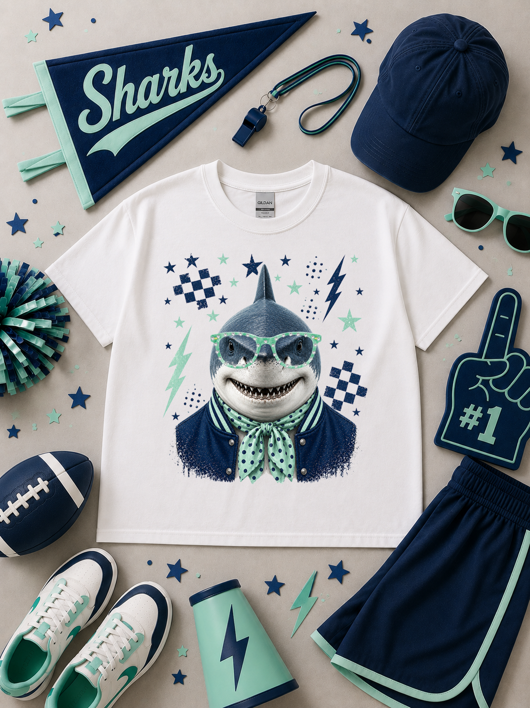 Varsity Specs Rhinestone Custom Spirit Graphic T-Shirt