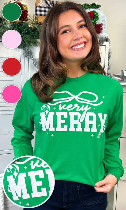 Very Merry Puff Christmas Graphic Long Sleeve T-Shirt