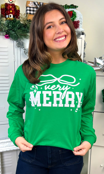 Very Merry Puff Christmas Graphic Long Sleeve T-Shirt