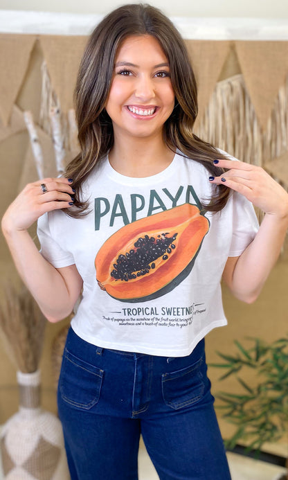 Vintage Fruit Graphic Crop Top T-Shirt