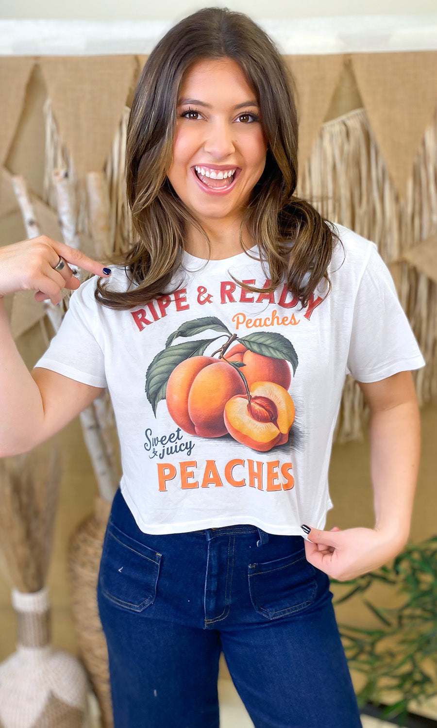 Vintage Fruit Graphic Crop Top T-Shirt
