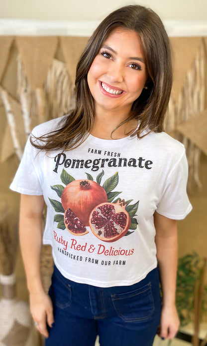 Vintage Fruit Graphic Crop Top T-Shirt